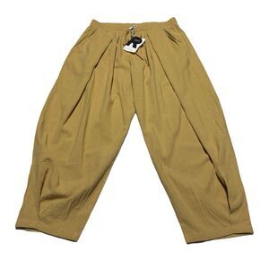 Runcati Mens Harem Pants Drawstring Elastic Waist Pleated Trousers Yoga M NWT